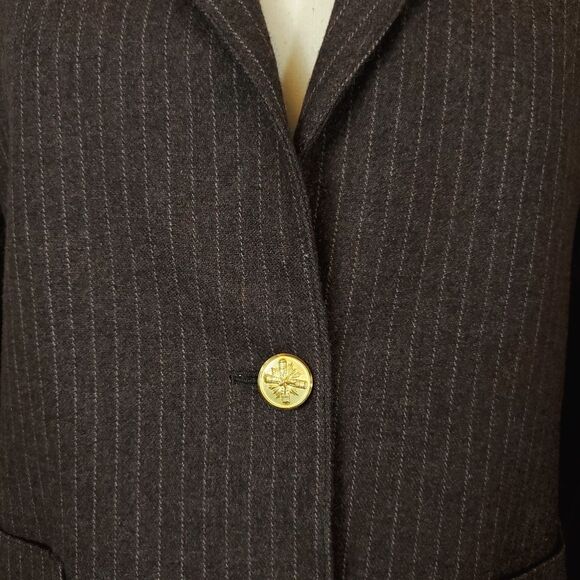 Vintage Daniel for Spellbound Pinstripe Wool Blazer Jacket Size 8 - Picture 3 of 10